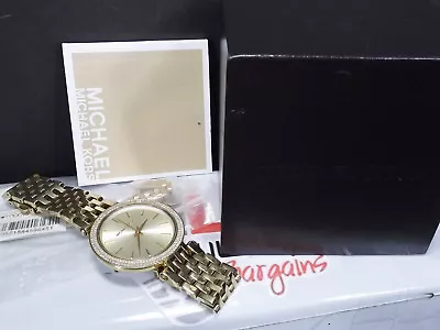 Michael Kors MK3191 Darci Gold Tone Dial Pave Ladies Wrist Watch • $49.98