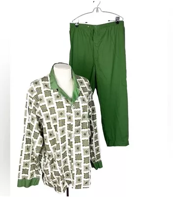 Vintage Mens Pajamas Towncraft Plus Size 42-44 Green Unisex • $43.68