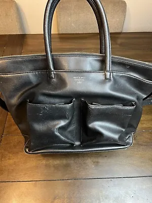 Matt & Nat Faux Vegan Leather Bag Satchel Shoulder Purse Handbag Gray Large • $25