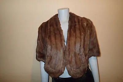 Fur Label Authority Mink Fur Stole Wrap Bolero Winter Formal Wedding Bridal  • $59.95