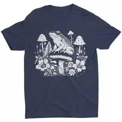 Mystical Frog Shirt Trippy Mushrooms T-Shirt Night Natural Graphic Cotton Tee • $15.99