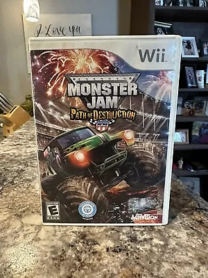 Monster Jam Path Of Destruction Nintendo Wii Complete Manual Game Case CIB Works • $12.95