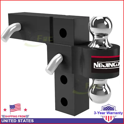 Trailer Hitch Fits 2-Inch&2-5/16  Receiver 6-Inch Drop/Rise Aluminum • $91.15