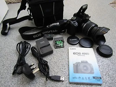 Canon EOS 400D 10.1MP Digital Camera-Black With EF-S 18-55mm Zoom Lens + Bag • £125