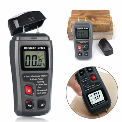 Damp Meter Digital LCD Moisture Detector Wood Humidity Caravan Tester Tool • £11.27