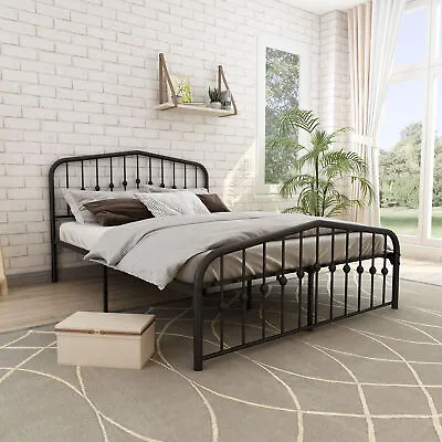  Metal Bed Frame With Headboard - Slat Support No Box Spring Easy Assembly  • $170.76