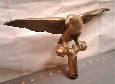 Antique Cast Iron Figural Eagle Finial Flag Pole Topper Old Gold Paint • $69.95