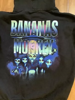 Bananas Monkey Black Heavyweight Hoodie Size Large New NWT Extraterrestrial • $25