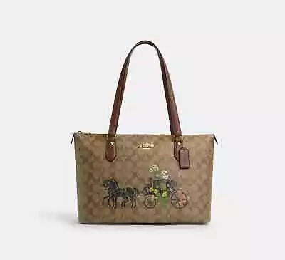 NWT Coach Gallery Tote In Signature Canvas With Floral Horse And Carriage CT254 • $199.99