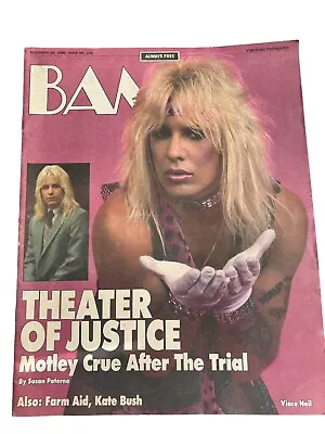 BAM Magazine Nov 29 1985 Motley Crue Vince Neil Trial Kate Bush Bay Area Music • $12.99