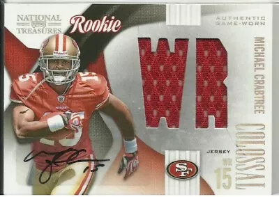 2009 National Treasures #13 Michael Crabtree Rookie Patch Auto /50 $RARE$ 49ers! • $49.99