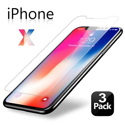 $18.99 • Buy 3pcs IPhone X/8 7 Plus/6/5 HD 9H Hard Tempered Glass Film-Compatible Phone Case