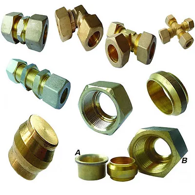 Brass Compression Fittings Plumbing Quality Air Water Gas Metric Sizes. • £5.10