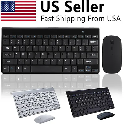 Mini Wireless Keyboard And Mouse Set Waterproof 2.4G For Mac Apple PC Computer • $14.65