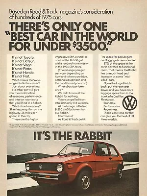 1976 VW RABBIT AD | 24X36 Inch Poster | Sports Car | Awesome! • $23.99