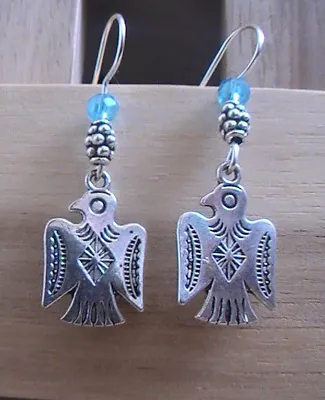 NATIVE AMERICAN EARRINGS THUNDERBIRD BLESSED SHAMAN RITUAL Turquoise • £7.99