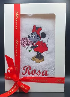 Personalised Name Mickey Mouse Towel Embroidered  Luxury Gift Christmas Birthday • £15.99