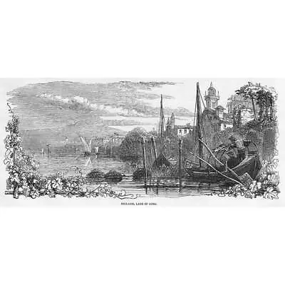 ITALY Bellagio Lake Como - Antique Print 1857 • £9.99