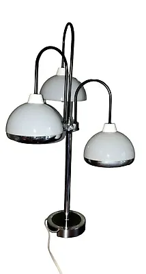 Mid Century Space Age Modern Atomic Chrome Waterfall 3 Dome Acrylic Vtg Lamp  • $278.43