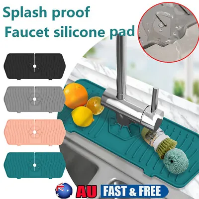 $14.85 • Buy Silicone Faucet Handle Drip Catcher Tray, Silicone Faucet Mat For Kitchen Sink