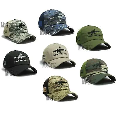Come And Take It Rifle Weapon AR15 M81 UCP NWU MARPAT 2nd 2A Hat Micro Mesh Cap • $15.99