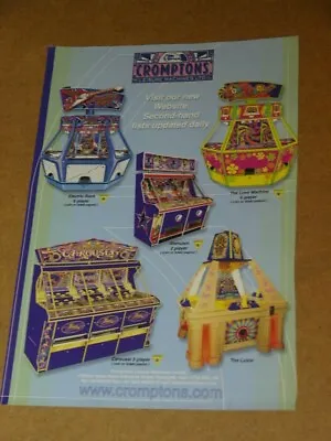 Arcade Machine RARE FLYER - Cromptons Coin Pushers (combined Post - Use BASKET) • £19.99