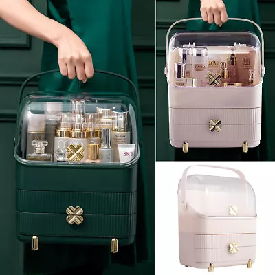 Make Up Organizer Portable Cosmetic Skin Care Jewelry Storage Box Vanity Case • £21.95