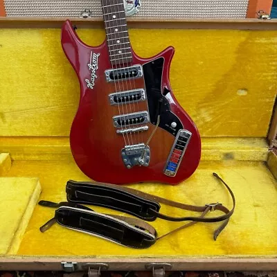 Vintage 1960s Hagstrom Corvette Swedish Sunburst Red Electric Guitar OHSC Straps • $2729.15