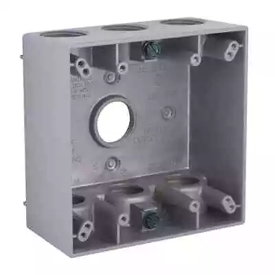 5348-0 Hubbell 2-Gang Weatherproof Box Seven 3/4 In. Threaded Outlets Gray • $12.19