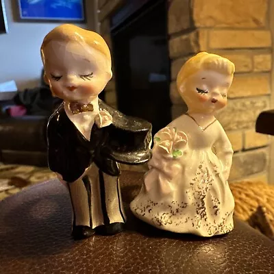 Napco Vintage Wedding Candle Holders. Bride And Groom • $8.99