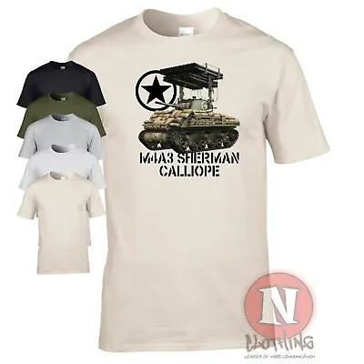 M4 Sherman Calliope Tank T-shirt T34 Rocket Launcher Allied Vehicle WOT US Army • $18.48