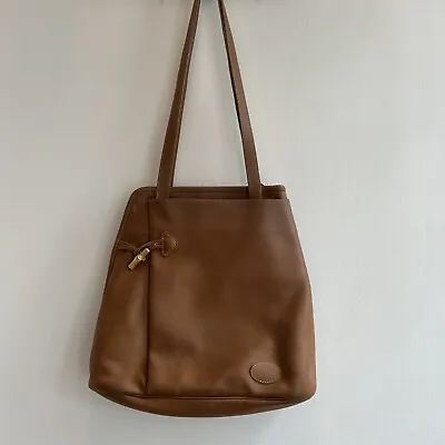 Longchamp Leather Tote Purse Bag Roseau Heritage Tan Made In France • $24.99