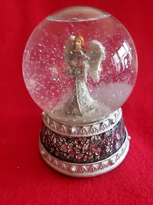 Angel With Harp Snow Globe Mosaic Music Box Mirror Mosaic Base Estate Sale Find • $19.20