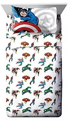 Marvel Avengers Comic Cool Twin Sheet Set - 3 Piece Set Super Soft And Cozy • $41.59