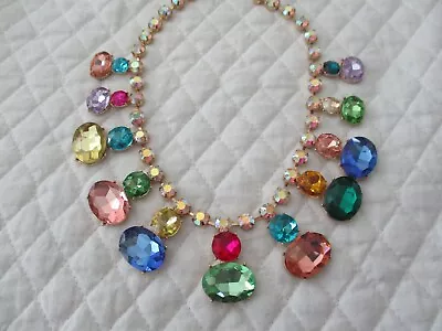Stunning!! Super Sparkly Limalimon Multi Color Costume Statement Necklace! L@@k! • $18.99