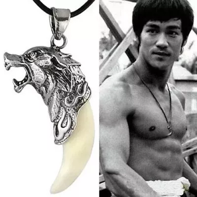 Men Wolf Tooth Charm Pendant Necklace Chain Stainless Steel Jewelry FREE SHIPP • $12.95