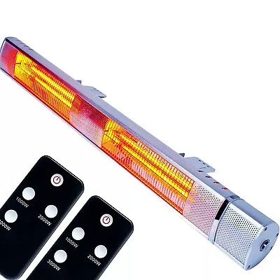 £114.99 • Buy Mylek Patio Heater Garden Electric Outdoor Wall Mounted Golden Tube Technology