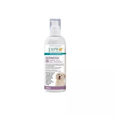 PAW Dermega Omega 3 & 6 200ml Oral Supplement For Dogs Blackmores • $34.99