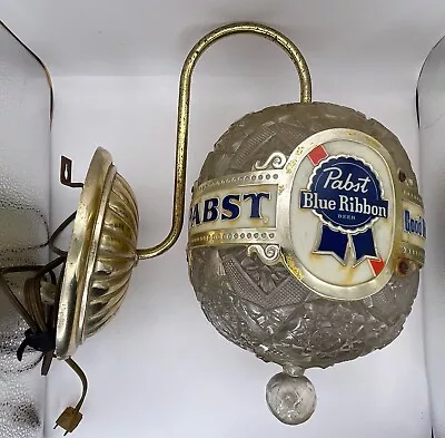 Vintage PBR Pabst Blue Ribbon (Working) Rotating Beer Light Up Wall Sconce • $149.95