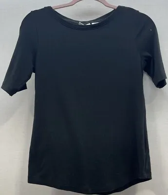 Sigrid Olsen Women’s Black Tshirt Basic Sz S Top 3401 • $16.99