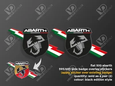 Fiat 500 Abarth 595 695 Turismo Competizione Black Edition Side Badge Sticker • £6.95