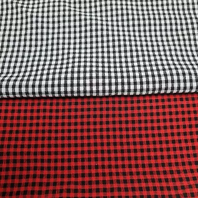 Checked Viscose Blend Fabric 55  Wide Non-Stretch • £4.99