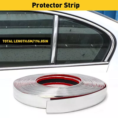 Car Chrome Moulding Trim Strip Door Guard Protector 0.8inchx16ft For Cars Trucks • $12.99