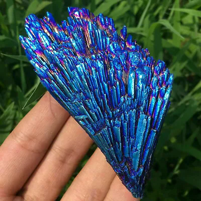 Natural Aura Rainbow Titanium Quartz Crystal Cluster Mineral Specimen Healing • $5.88