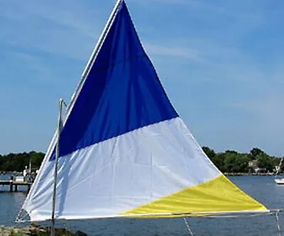 Sail For Super Snark Sea Snark Canoe Etc. Blue/White/Yellow (F-45) • $99