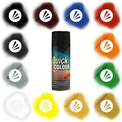 Rust-Oleum Quick Colour Aerosol Spray Paint Gloss Satin Matt 400ml Black Red Etc • £6.99