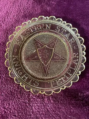 Eastern Star Knights Templar Cup Plate Pairpoint Collectible Pressed Glass • $12