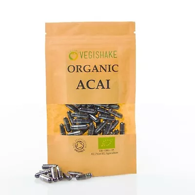 Acai Berry Organic HPMC Capsules Antioxidants Weight Loss Vegan Halal Kosher • £11.99