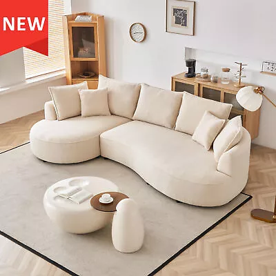 122.8  Modern Curved Upholstered Couch Living Room Modular Sectional Sofa • $2406.54