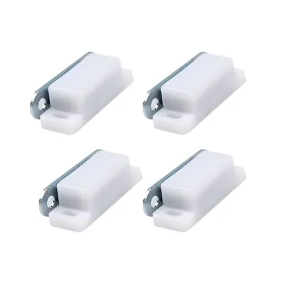 4 Pcs White Magnetic Door Catch Cupboard Cabinet Wardrobe Drawer Latch • £3.39